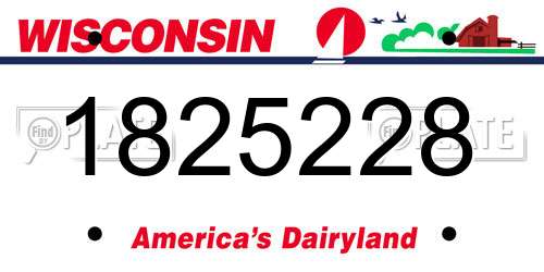 1825228 Wisconsin License Plate