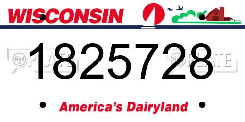 1825728 Wisconsin License Plate