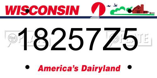 18257Z5 Wisconsin License Plate