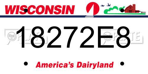 18272E8 Wisconsin License Plate