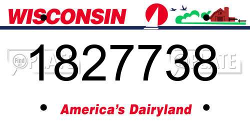 1827738 Wisconsin License Plate
