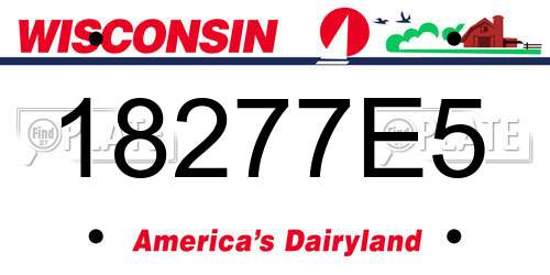 18277E5 Wisconsin License Plate