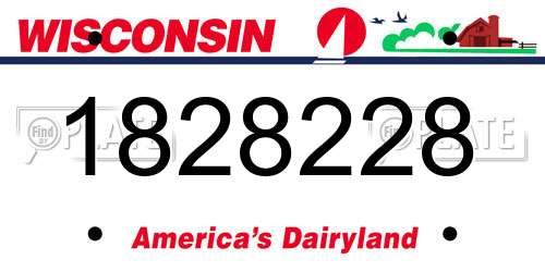 1828228 Wisconsin License Plate