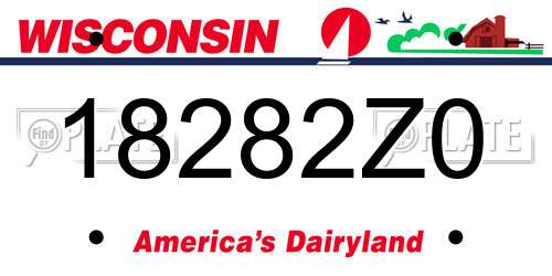 18282Z0 Wisconsin License Plate