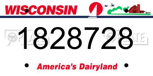 1828728 Wisconsin License Plate