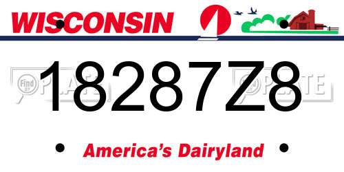 18287Z8 Wisconsin License Plate