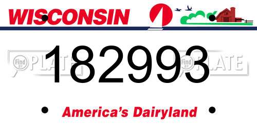 182993 Wisconsin License Plate
