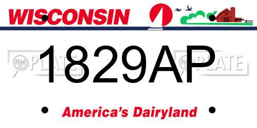 1829AP Wisconsin License Plate