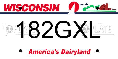 182GXL Wisconsin License Plate