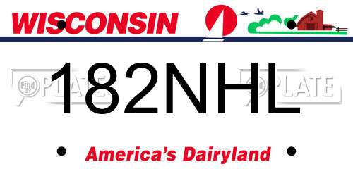 182NHL Wisconsin License Plate