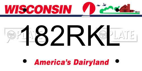 182RKL Wisconsin License Plate