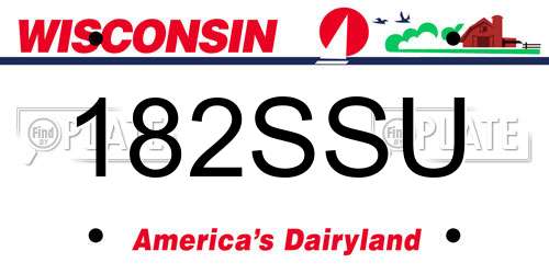 182SSU Wisconsin License Plate