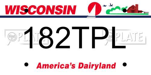 182TPL Wisconsin License Plate