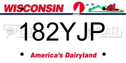 182YJP Wisconsin License Plate