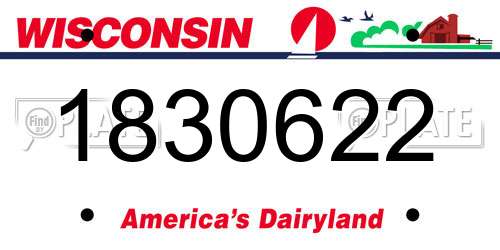 1830622 Wisconsin License Plate