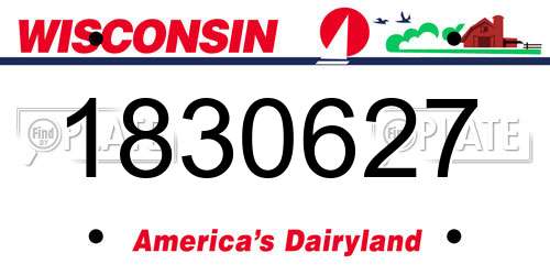 1830627 Wisconsin License Plate
