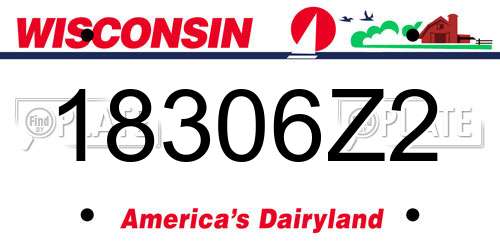 18306Z2 Wisconsin License Plate