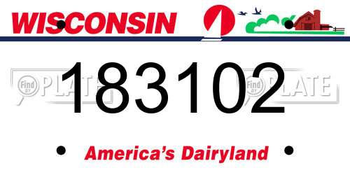 183102 Wisconsin License Plate