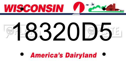 18320D5 Wisconsin License Plate