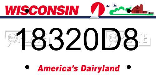 18320D8 Wisconsin License Plate