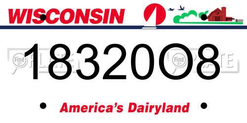 18320O8 Wisconsin License Plate