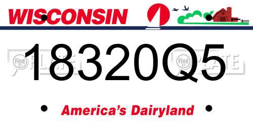 18320Q5 Wisconsin License Plate