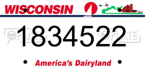 1834522 Wisconsin License Plate