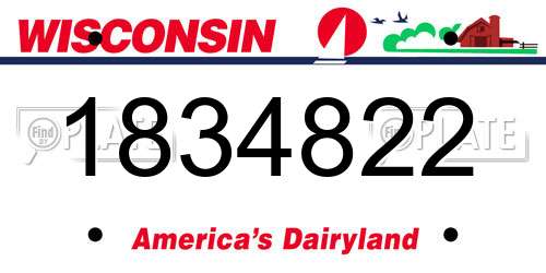 1834822 Wisconsin License Plate