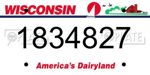 1834827 Wisconsin License Plate