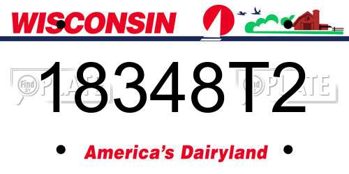 18348T2 Wisconsin License Plate