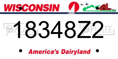 18348Z2 Wisconsin License Plate