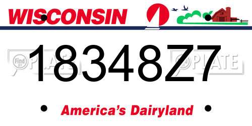 18348Z7 Wisconsin License Plate