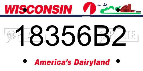 18356B2 Wisconsin License Plate