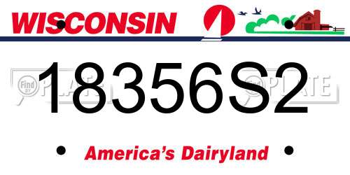 18356S2 Wisconsin License Plate