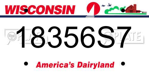 18356S7 Wisconsin License Plate