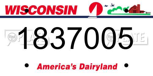 1837005 Wisconsin License Plate