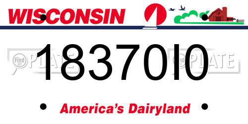18370I0 Wisconsin License Plate