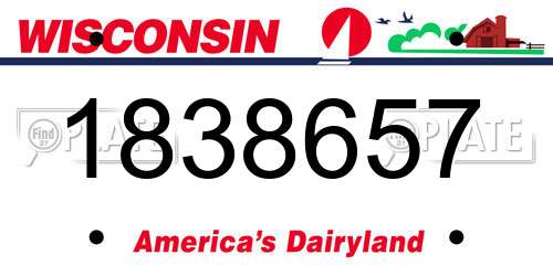 1838657 Wisconsin License Plate