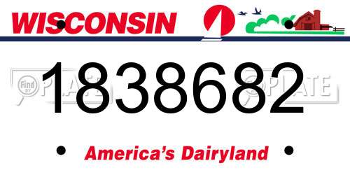 1838682 Wisconsin License Plate