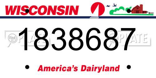 1838687 Wisconsin License Plate