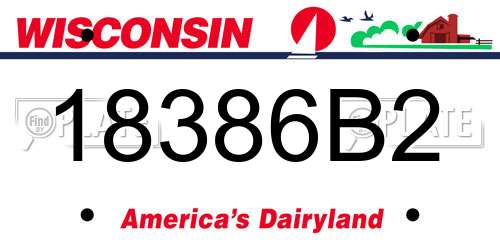 18386B2 Wisconsin License Plate