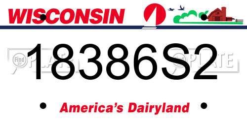 18386S2 Wisconsin License Plate