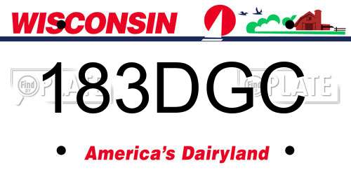 183DGC Wisconsin License Plate