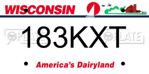 183KXT Wisconsin License Plate