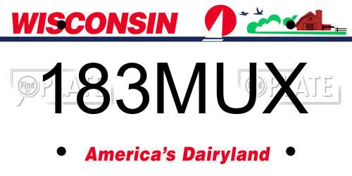 183MUX Wisconsin License Plate