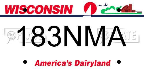 183NMA Wisconsin License Plate