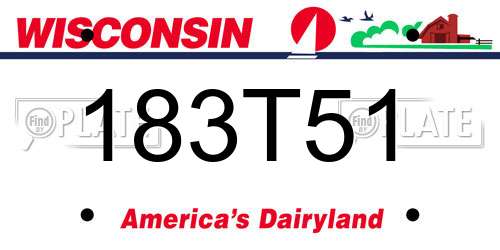 183T51 Wisconsin License Plate