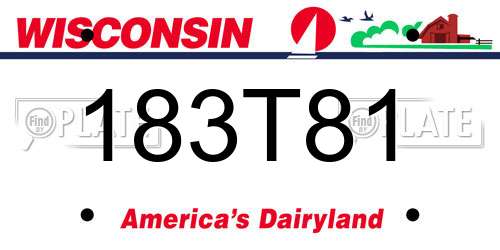 183T81 Wisconsin License Plate