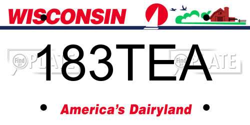 183TEA Wisconsin License Plate