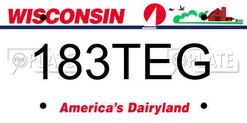 183TEG Wisconsin License Plate